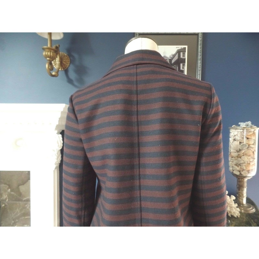 Zara Basic Stripe Double Breasted Jacket Blazer - image 5